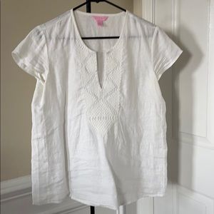 Lilly Pulitzer Embroidered Short Slv Tunic Size S